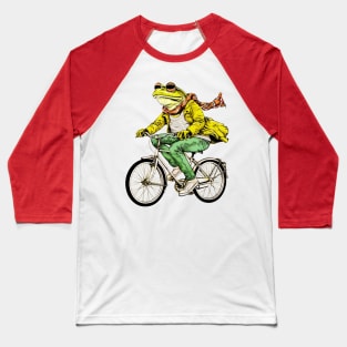 Funny Frog On A Bike Baseball T-Shirt